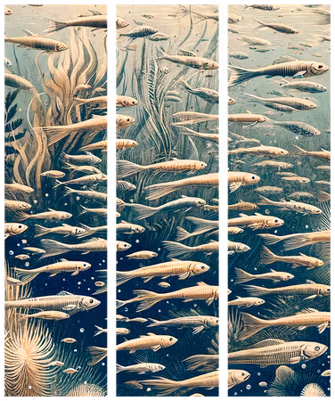3-delad rumsavdelare - Life in the ocean