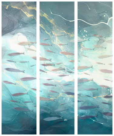 3-delad rumsavdelare - Escaping fish very fast
