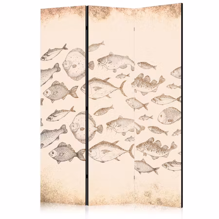 3-delad rumsavdelare - Sketch of a fish school