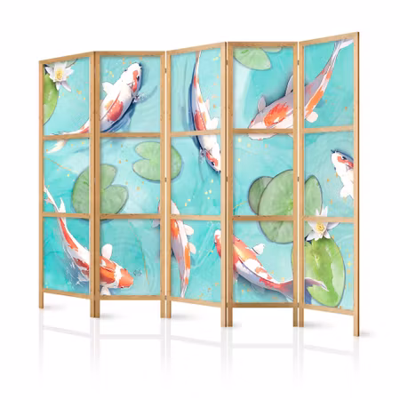 5-delad japanska rumsavdelare - Koi fish