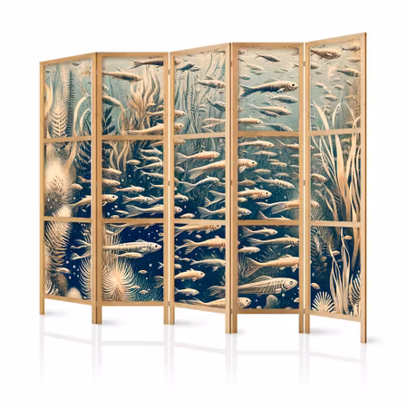 5-delad japanska rumsavdelare - Life in the ocean