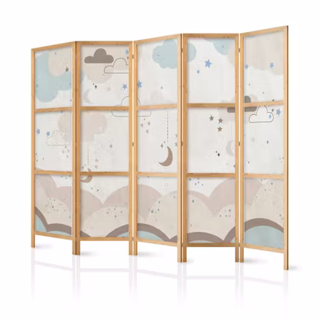 5-delad japanska rumsavdelare - Cloudy night sky