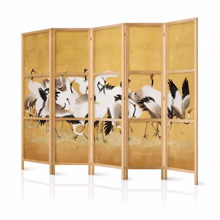 5-delad japanska rumsavdelare - Japanese cranes