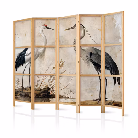 5-delad japanska rumsavdelare - Birds from an old