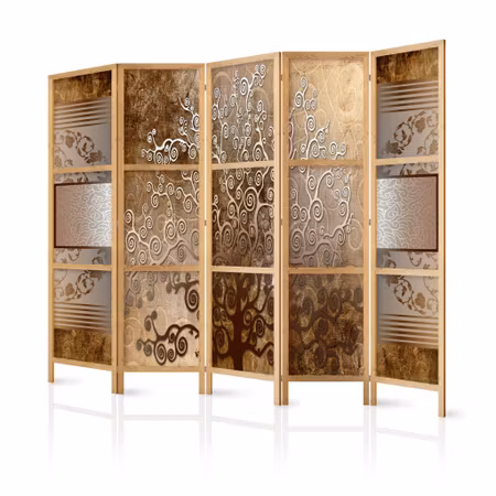 5-delad japanska rumsavdelare - Golden flourishes