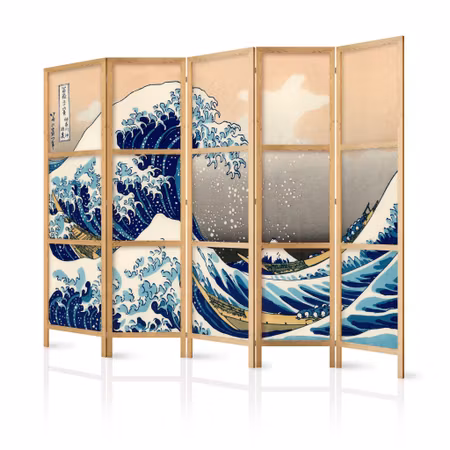5-delad japanska rumsavdelare - Great wave