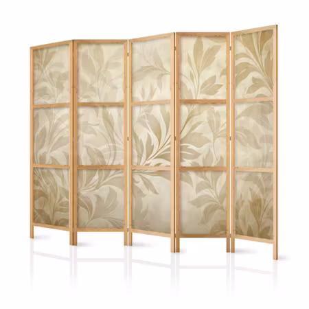 5-delad japanska rumsavdelare - Botanical motif