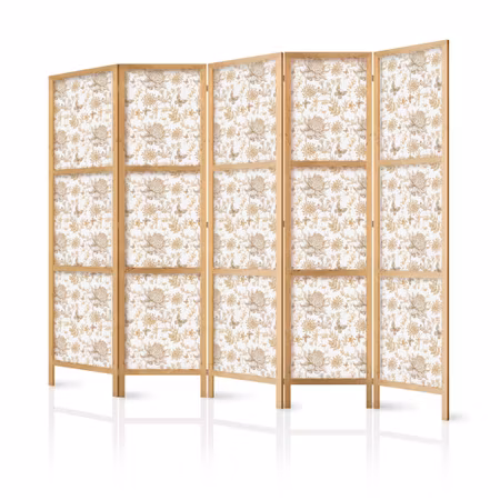 5-delad japanska rumsavdelare - Beige shades