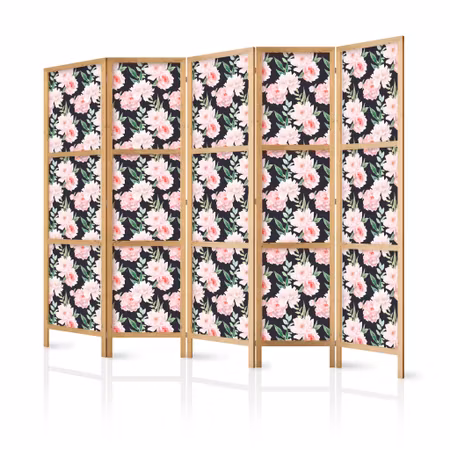5-delad japanska rumsavdelare - Peonies