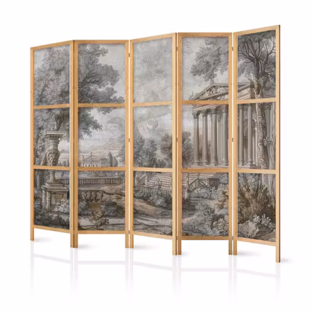 5-delad japanska rumsavdelare - Antique landscape