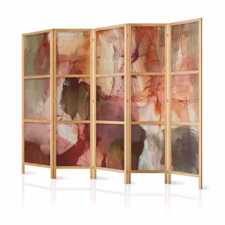 5-delad japanska rumsavdelare - Rose abstraction