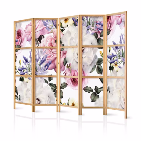 5-delad japanska rumsavdelare - Floral glade ii