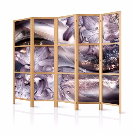 5-delad japanska rumsavdelare - Lilies on a wave