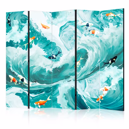 5-delad ljuddämpande rumsavdelare - Koi fish among