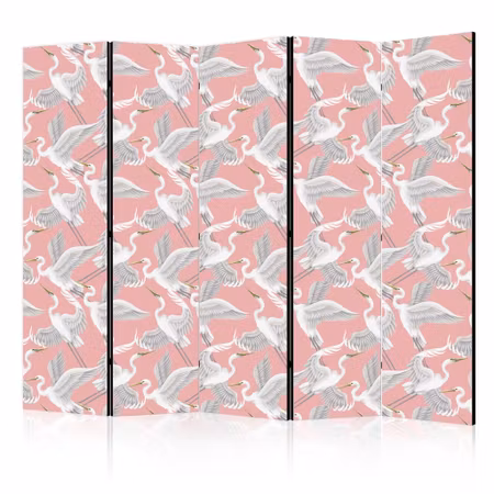 5-delad ljuddämpande rumsavdelare - Pastel birds