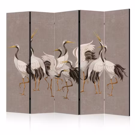 5-delad ljuddämpande rumsavdelare - Cranes dancing