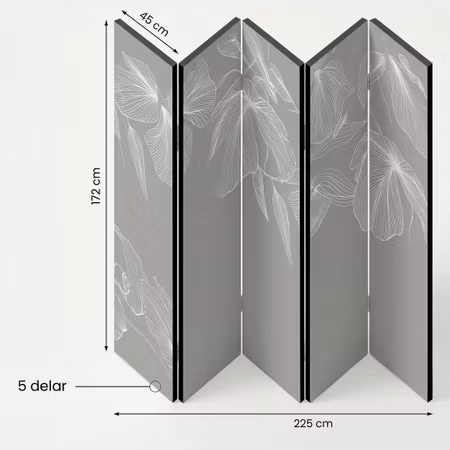 5-delad ljuddämpande rumsavdelare - Golden tree