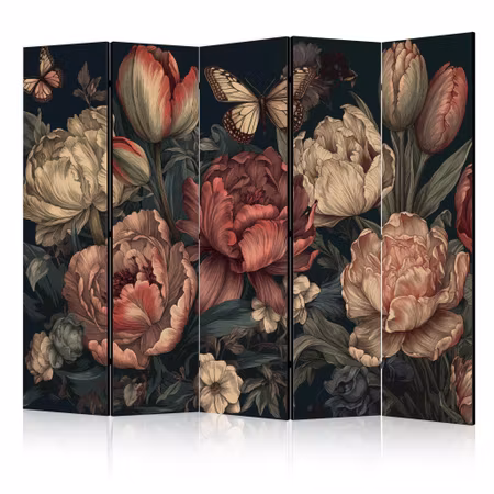5-delad ljuddämpande rumsavdelare - Floral
