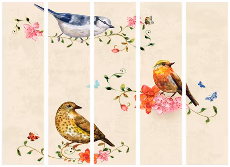 5-delad rumsavdelare - Bird Song