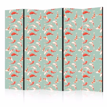 5-delad rumsavdelare - Fish and Japanese Pattern