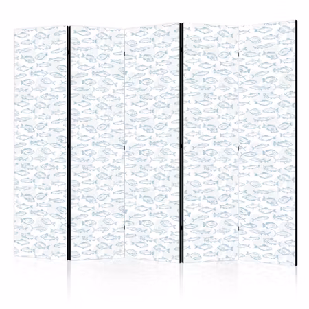 5-delad rumsavdelare - Blue Fish Blue Outlines of