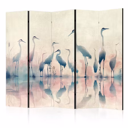 5-delad rumsavdelare - Birds By the Lake Herons in