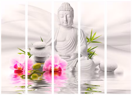5-delad rumsavdelare - Buddha and Orchids