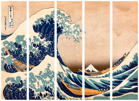 5-delad rumsavdelare - Hokusai the Great Wave Off