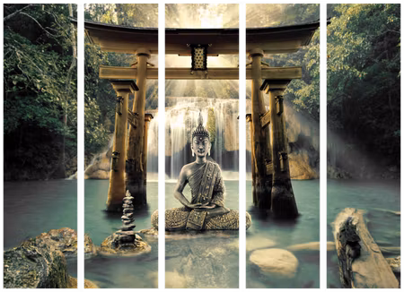 5-delad rumsavdelare - Buddha Smile