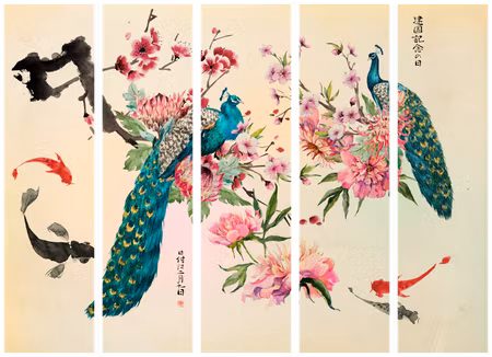5-delad rumsavdelare - Peacock Love