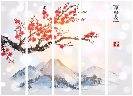 5-delad rumsavdelare - Mount Fuji