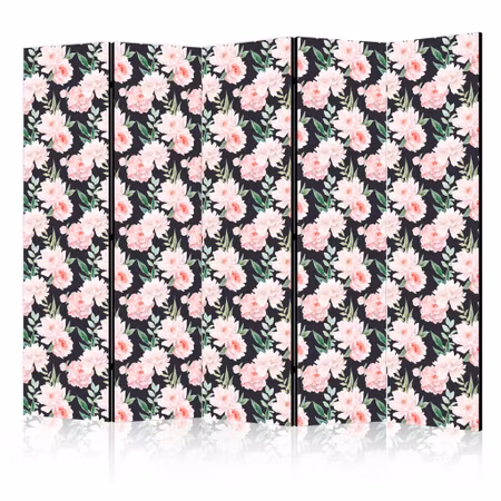 5-delad rumsavdelare - Peonies Pink Flowers and on