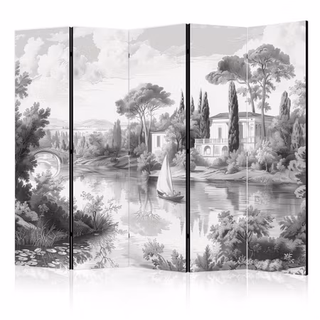 5-delad rumsavdelare - Black and White Vintage of