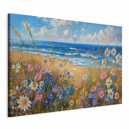 DIY canvastavla XXL - Seascape wildflowers