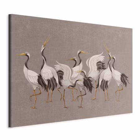 DIY canvastavla XXL - Crane dance bright