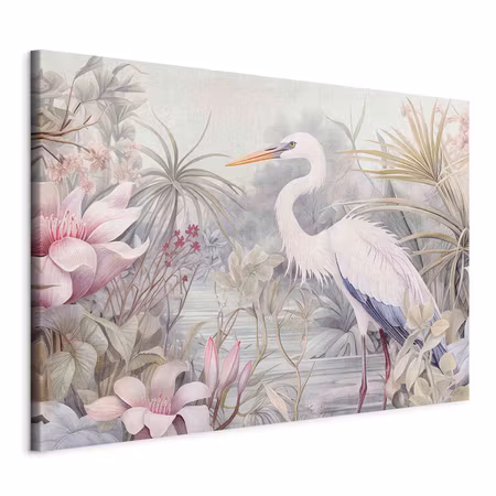 DIY canvastavla XXL - Heron wading in a pond