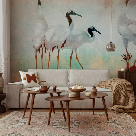 Fototapet - Cranes in Pastels