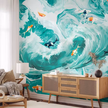 Fototapet - Fish and Waves