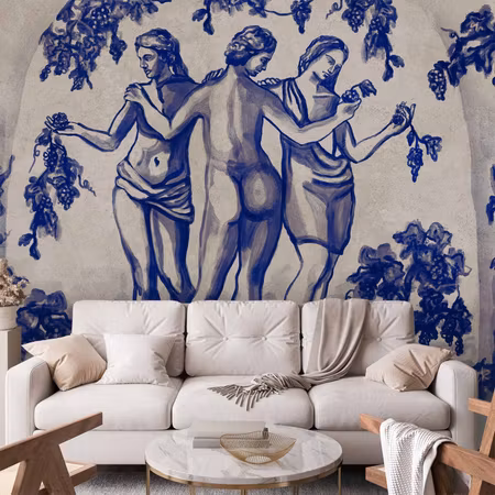 Fototapet - Ancient Vineyard Three Women in a