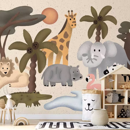 Fototapet - Children S Africa Animals with Simple