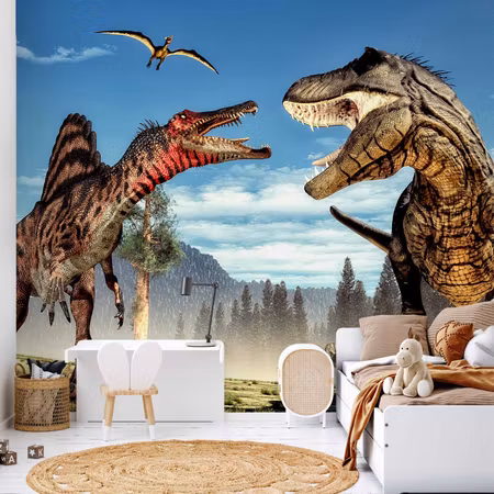Fototapet - Fighting Dinosaurs