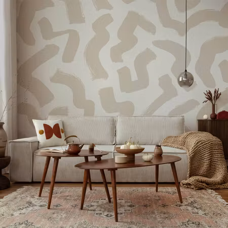Fototapet - Abstract Composition Beige Patterns in
