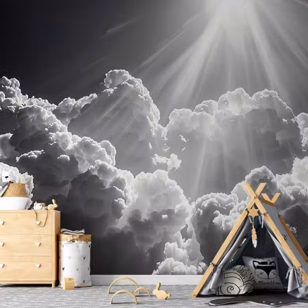 Fototapet - Hope in the Clouds Inspiring Rays of