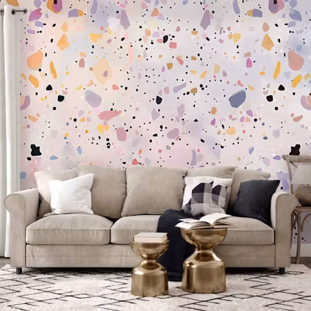 Fototapet - Terrazzo in Confetti Style Violet Pink