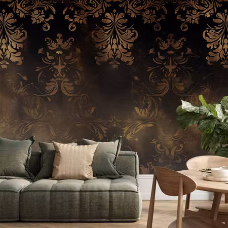 Fototapet - Baroque Ornaments in Patinated Gold