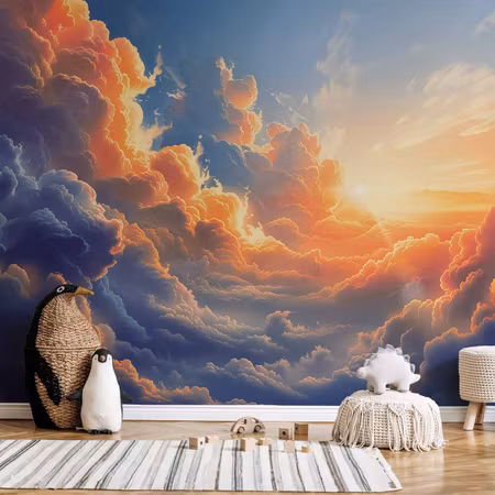 Fototapet - Sunset Over a Cloudy Sea a Wonderful