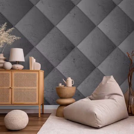 Fototapet - Grey Symmetry Geometric Pattern in