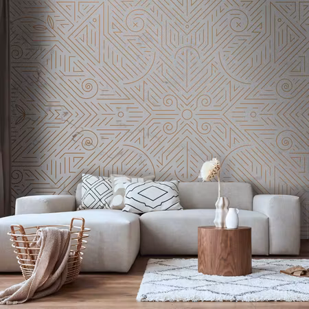 Fototapet - Geometric Pattern Shades of Gold and