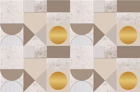 Fototapet - Beige and Gold Geometric Pattern
