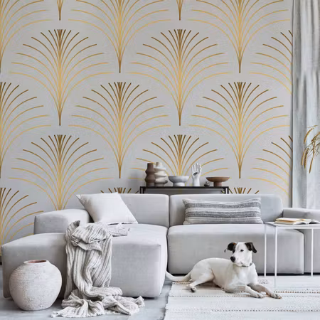 Fototapet - Gold Linear Pattern on Marble